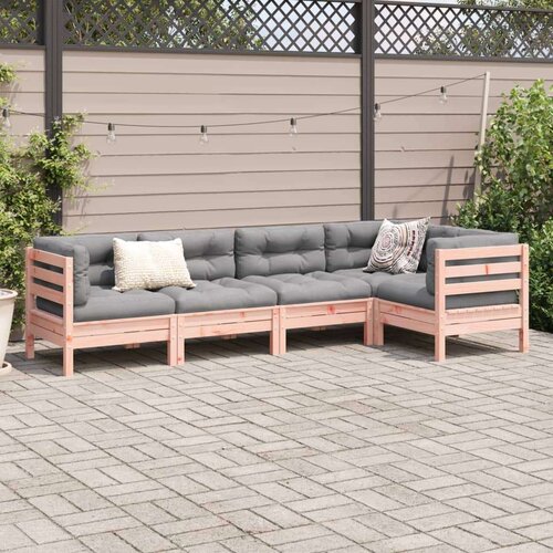 VidaXL 5-dijelni set vrtnih sofa s jastucima masivno drvo duglazije Slike