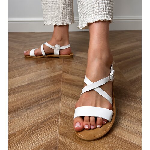 D/CEO White flat sandals with strap Kallis Slike