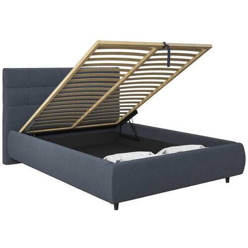 CARRYHOME oblazinjena postelja 140 cm x 200 cm , tekstil antracit Slike