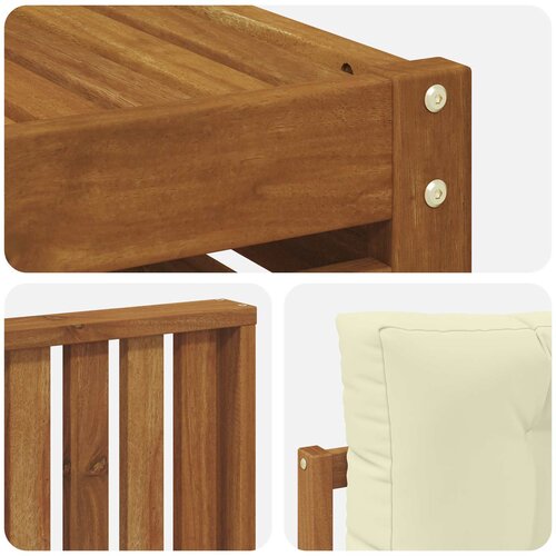  Set vanjskih sofa 9 kom. Prirodna i krem Čvrsto drvo akacije Slike
