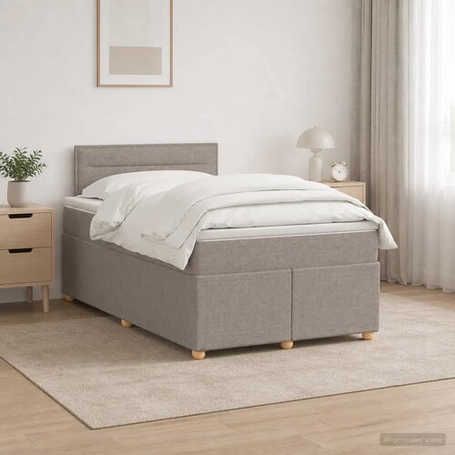  Boxspring krevet s madracem Sivosmeđa 120 x 190 cm Tkanina - Sivosmeđa 120 x 190 cm Dizajn linija Slike