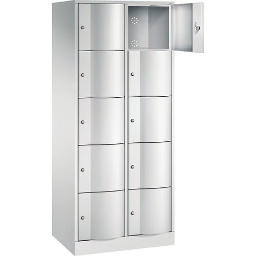 C+P omara s predelki z zaklepanjem resisto, vxšxg 1950 x 770 x 540 mm, 10 predelkov, svetlo siva ral 7035 / svetlo siva ral 7035 Cene
