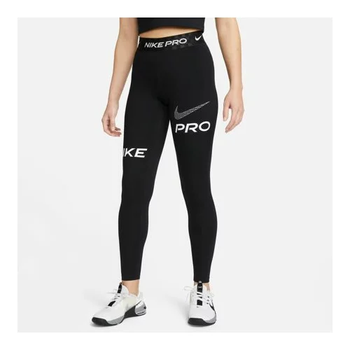 Nike Pro Mid-Rise Full-Lenght Graphic Women's Leggings, Black/Antracite/White, (20485584-c568505)