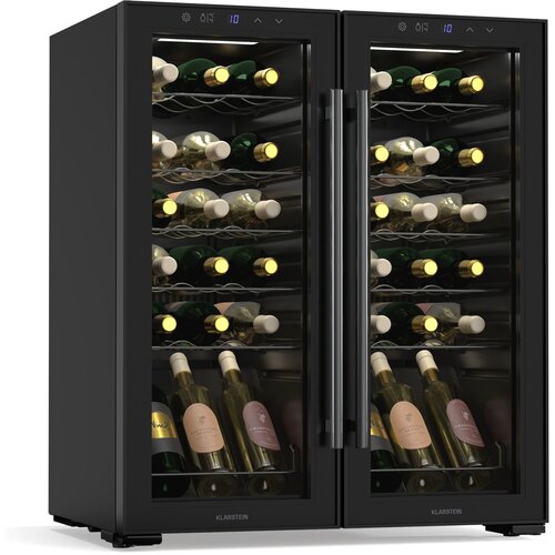 Klarstein Shiraz Weink&amp;uuml;hlschrank | 2 K&amp;uuml;hlzonen | LED-Beleuchtung | Touch-Control | freistehend Slike
