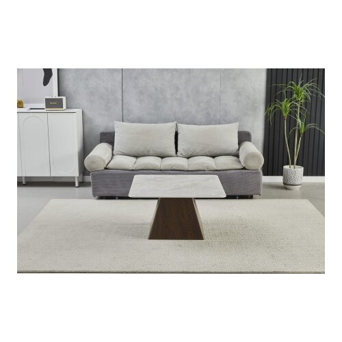 Arti Klub sto CT 6050 Bež keramička ploča/Braon metalno postolje 800x800x430mm ( 800-606 ) Slike