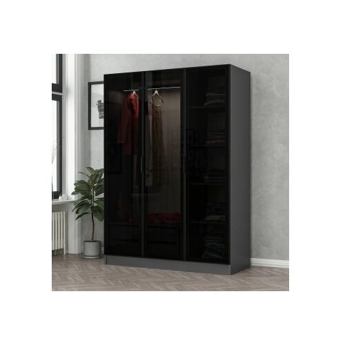 Woody Fashion Ormar Kale 135x190x52cm Crni Cene