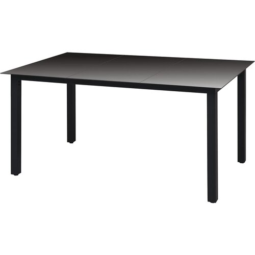 vidaXL Vrtna miza črna 150x90x74 cm aluminij in steklo Cene
