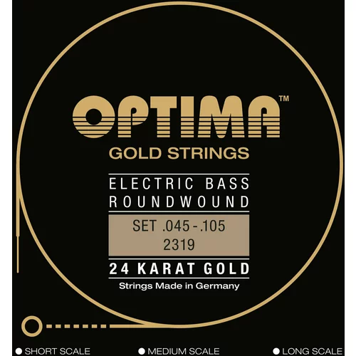 Optima 2319.L 24K Gold Strings Long Scale Medium Light