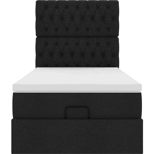 VidaXL otomanski okvir kreveta s madraca crni 80x200cm od tkanine Slike