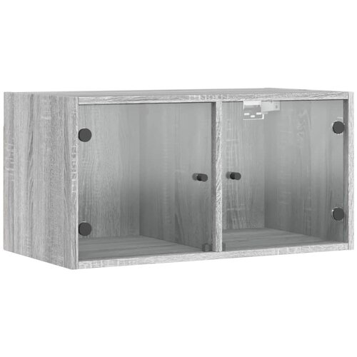 Maison Chic Stenska omarica - Zidna omarica s steklenimi vrati siva sonoma 68,5x37x35 cm iu207, (22063466) Cene