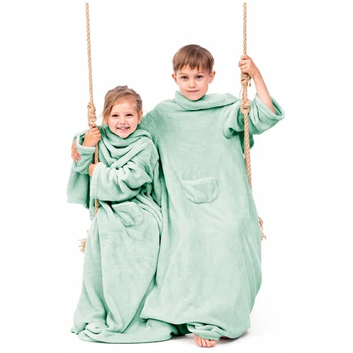 DecoKing zelena dječja deka s rukavima Lazykids