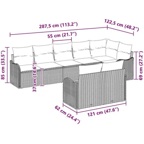  Sjedeća garnitura za vrt 8 pcs Crna poliratan Slike