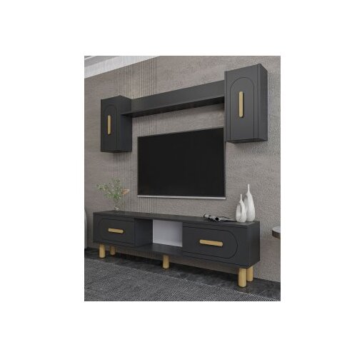 Hanah home tv polica yosun bohem anthracite sapphire oak Slike
