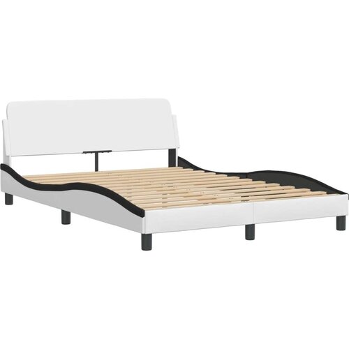 vidaXL Postelja z vzmetnico bela in črna 140x200 cm umetno usnje, (21111631) Cene