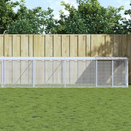  Kavez za koko&amp;scaron;i s krovom svjetlosivi 803x98x90 cm čelični Slike