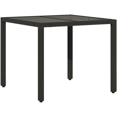  5-dijelni vrtni blagovaonski set s jastucima od poliratana crni Crna 90 x 90 x 75 cm Slike