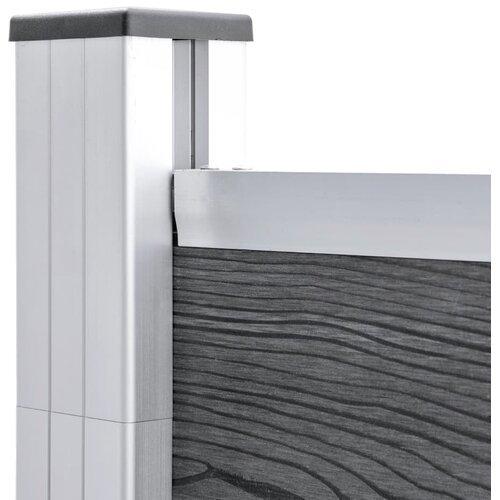  Set WPC ograda 2 kvadratne + 1 kosa 446 x 186 cm sivi Slike