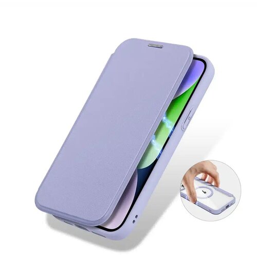 Dux ducis Skin X Pro &amp;ndash; MagSafe združljiv ovitek na preklop za Apple iPhone 15 Plus, vijoličen Slike