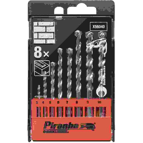 Black & Decker Piranha X56040 set od 8 svrdala za zid 3-10 mm Cijene
