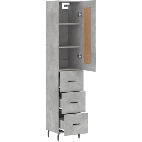  Visoka komoda siva betona 34,5x34x180 cm od konstruiranog drva Slike