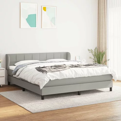  Box spring postelja z vzmetnico svetlo siva 160x200 cm žamet, (20789903)