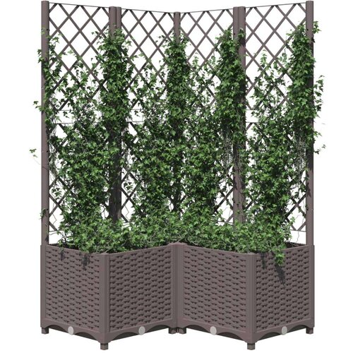 VidaXL Vrtna sadilica s re&amp;scaron;etkom smeđa 80 x 80 x 136 cm PP Slike