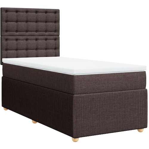 Maison Chic Box spring postelja - Vzmetna postelja z vzmetnico temno rjava 90x200 cm blago SL17415, (21895333) Slike