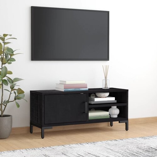 The Living Store TV omarica črna 90x30x40 cm trdna reciklirana borovina - TV Omarica, (21376883) Cene