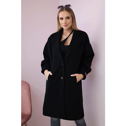 Kesi Włoski Single-breasted coat with buttons black Slike