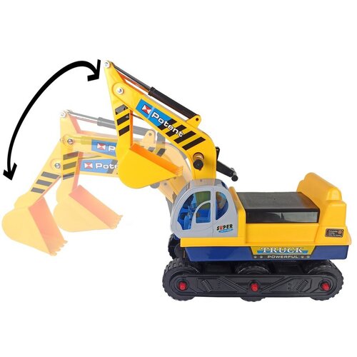 Lean Toys Otro&amp;scaron;ki Poganjalec bager s premično roko rumena Slike
