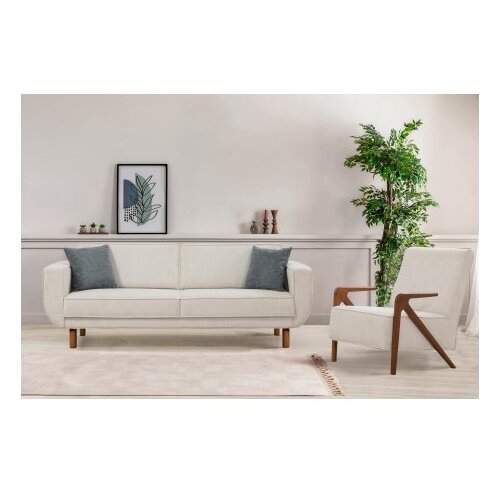 Atelier Del Sofa sofa i fotelja Larus Wood Set Walnut Cream Cene