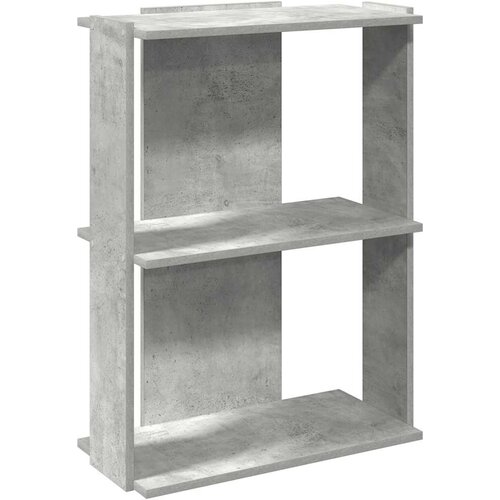 Maison Chic Knjižna omara - Knjižni regal 3-nadstropna beton. siva 60x30x80 cm inž. les, (21724531) Slike