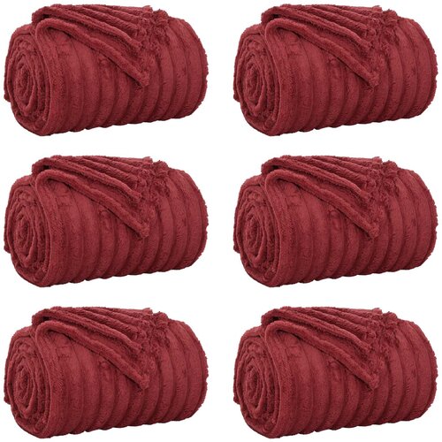  Pokrivači za bacanje 6 pcs Bordeaux Crvena 240 x 220 cm Runo Slike
