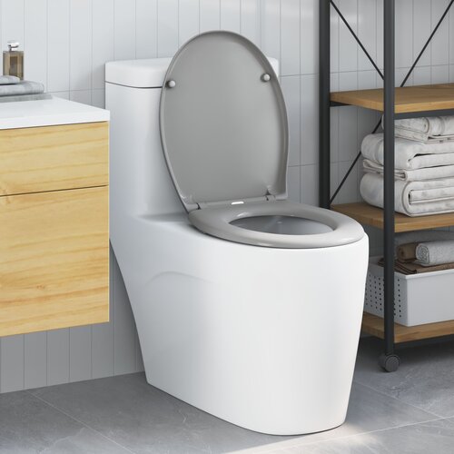 vidaXL Siva Plastika Standardna Minimalistički WC poklopac Ovalni Cijene