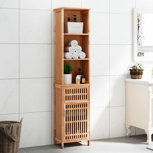 vidaXL Kopalniška omarica 42x29x182 cm trdna orehovina Cene