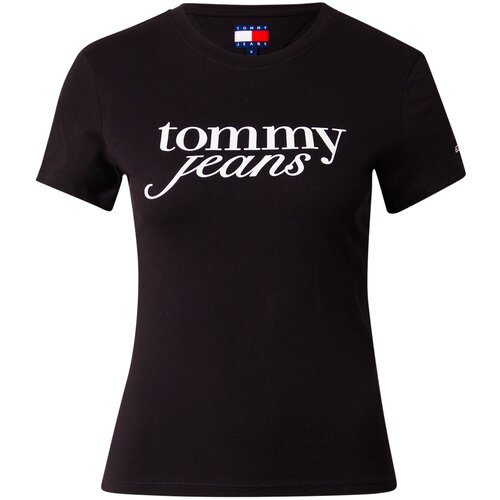 Tommy Jeans Majica &amp;#039;ESSENTIAL&amp;#039; črna / bela Slike