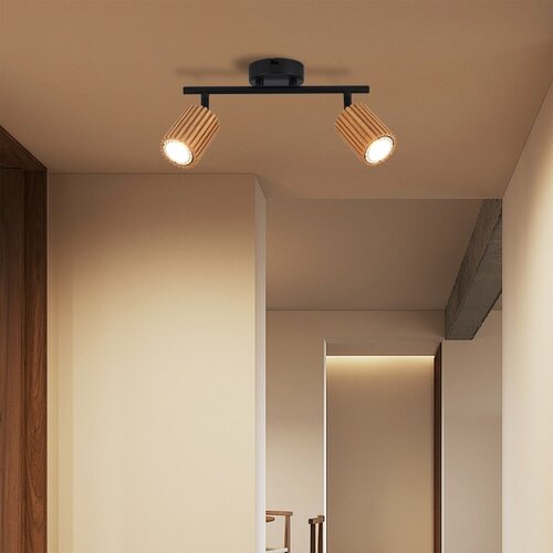  Brilagi - Spot svetlo MODERN WOOD 2xGU10/8W/230V drvo/crna Slike
