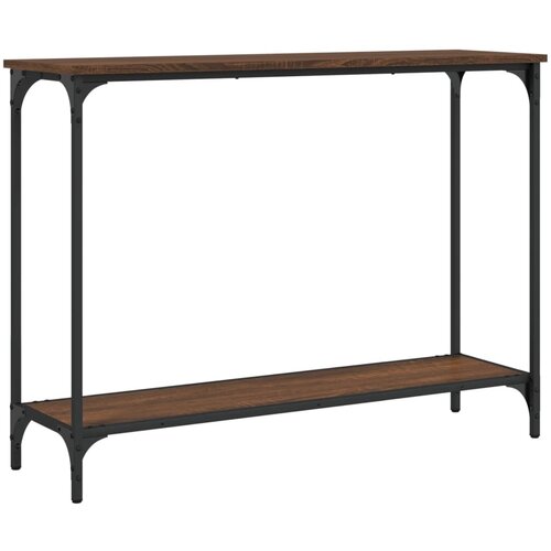 Maison Chic konzolna miza - miza ob steni rjav hrast 101x30,5x75 cm inženirski les, (21786467) Cene
