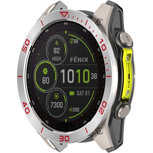 INF okvir garmin tactix 8 51mm amoled - srebrno rdeča časovna cona, (22068568) Cene