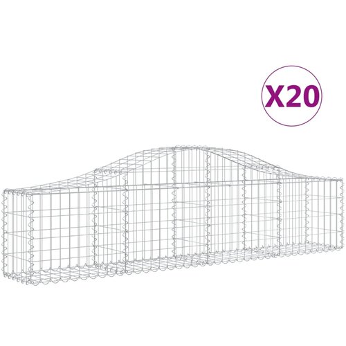 vidaXL Obokane gabion košare 20 kosi 200x30x40/60 cm pocinkano železo, (21000314) Cene
