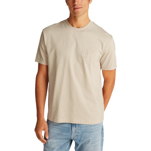 Calvin Klein Jeans Polo majice dolgi rokavi CK APPLIQUE TEE J30J327494 Bež Slike