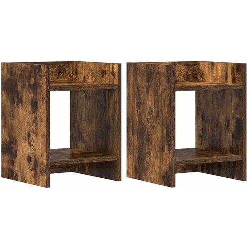  Stalak za biljke s policom 2 pcs Dimljeni Hrast 30 x 30 x 40 cm Slike