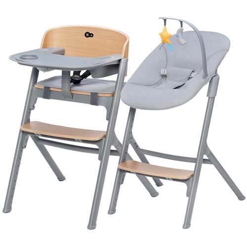 Kinderkraft Hranilica Livy Wood Calmee 4u1, siva Slike