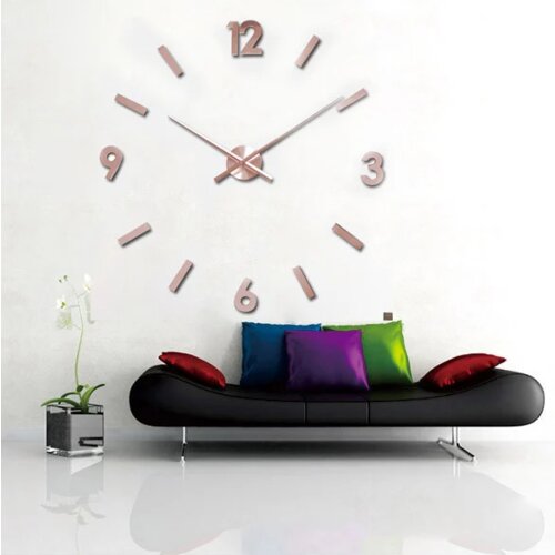  3D Zidni Sat samolepljivi - Bakarni T4325C Cene