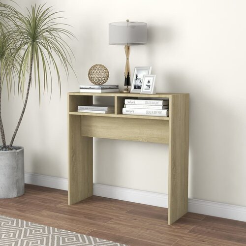 Maison Chic konzolna miza - miza ob steni sonoma hrast 78x30x80 cm iverna plo&amp;scaron;ča, (21786624) Slike
