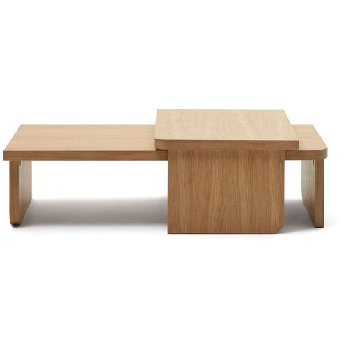 Kave Home Stolići za kavu u setu 2 kom u dekoru hrasta u prirodnoj boji 89x140 cm Oaq &ndash; Cijene