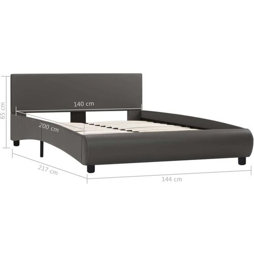 VidaXL Okvir za krevet od umjetne kože s LED svjetlom sivi 140x200 cm Slike