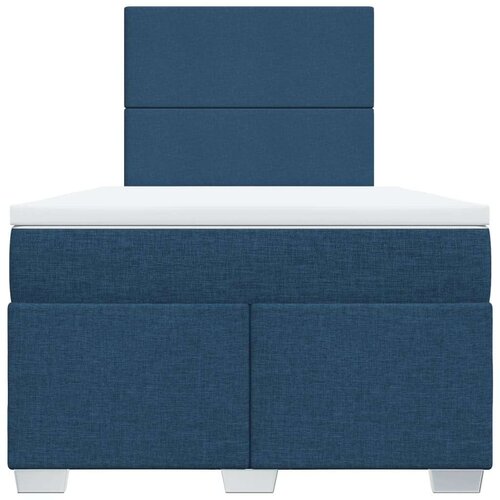 VidaXL Krevet s oprugama i madracem plavi 120 x 200 cm od tkanine Slike