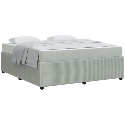  Krevetna konstrukcija Svijetlo siva 180 x 200 cm tkanina Svjetlosiva Slike