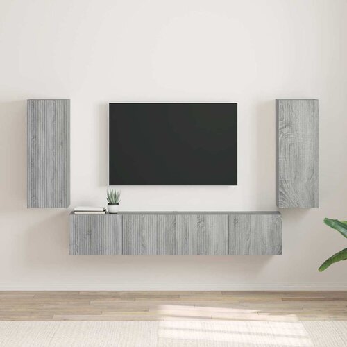 TV zidni ormar Zidne 2 pcs Siva Sonoma 30 x 31 x 80 cm Slike